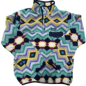 Patagonia Synchilla Timber Twist Aztec Snap T Fleece Pullover Jacket